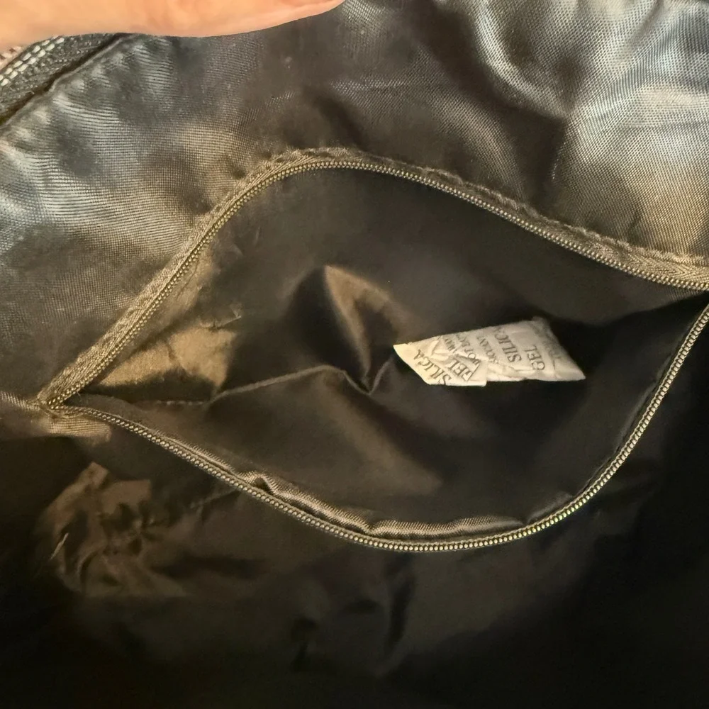 Kenneth Cole Reaction Quilted Tote Bag Women Large Black Faux Leather Diamond